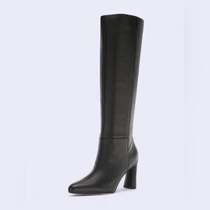 Vince Black Heeled Knee-High Boots